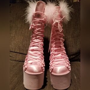 Dolls Kill Pink Platform Boots
